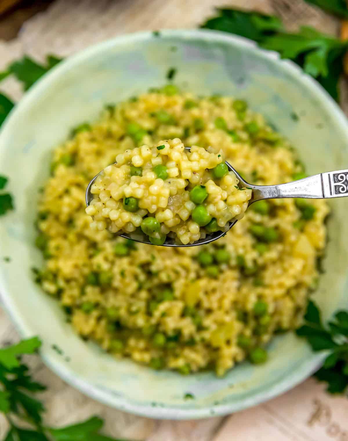 Spoonful of Easy Pastina and Peas
