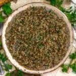 Bowl of Lebanese Lentils and Bulgur