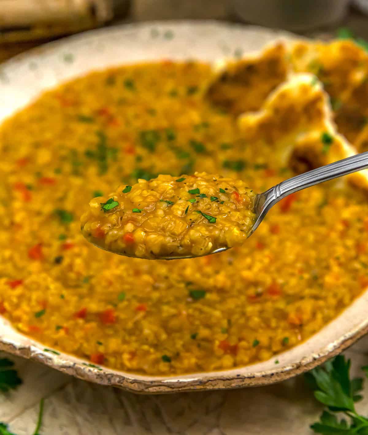 Spoonful of Turkish Red Lentil Bulgur Stew