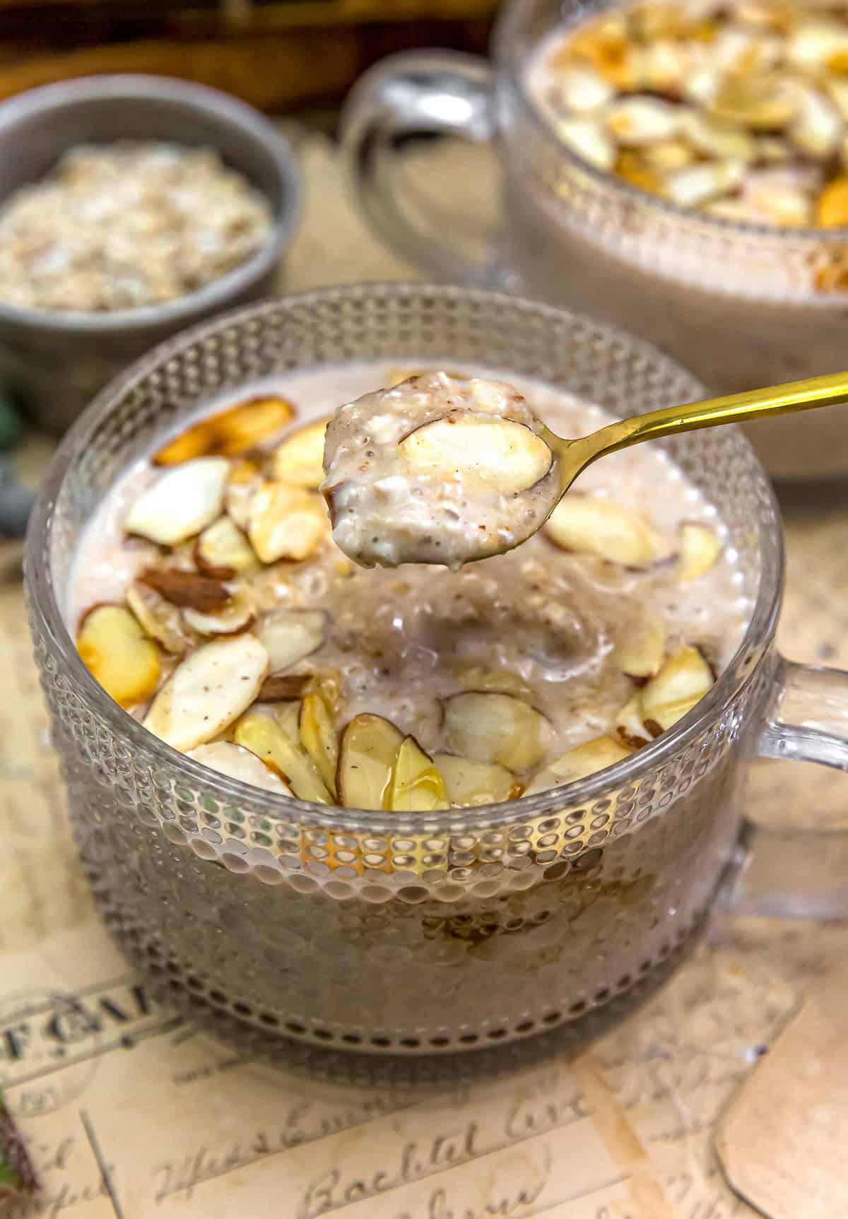 Vegan Almond Croissant Overnight Oats