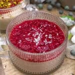 Vegan Lebanese Panna Cotta with raspberry sauce