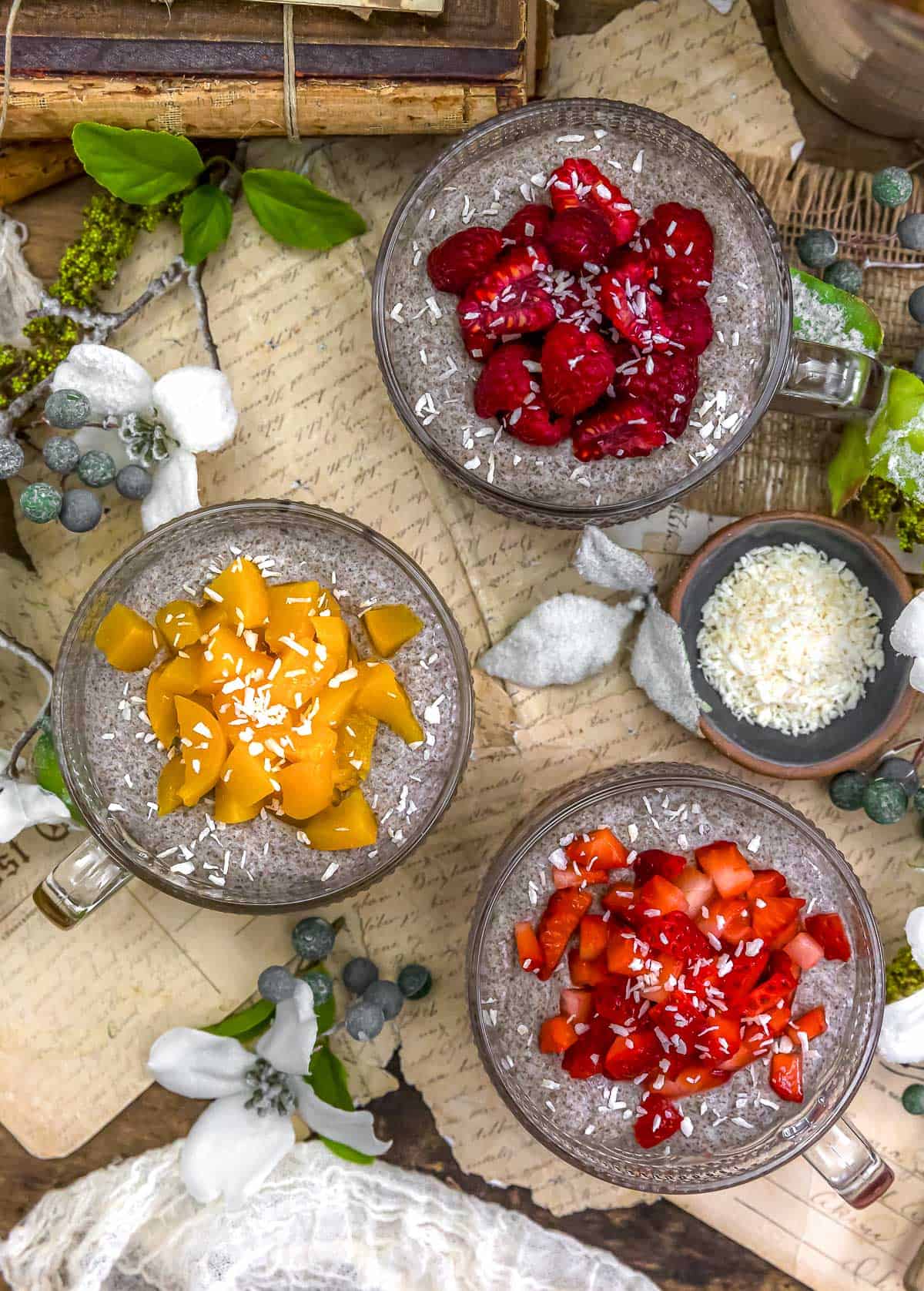 Jars of Blended Chia Pudding
