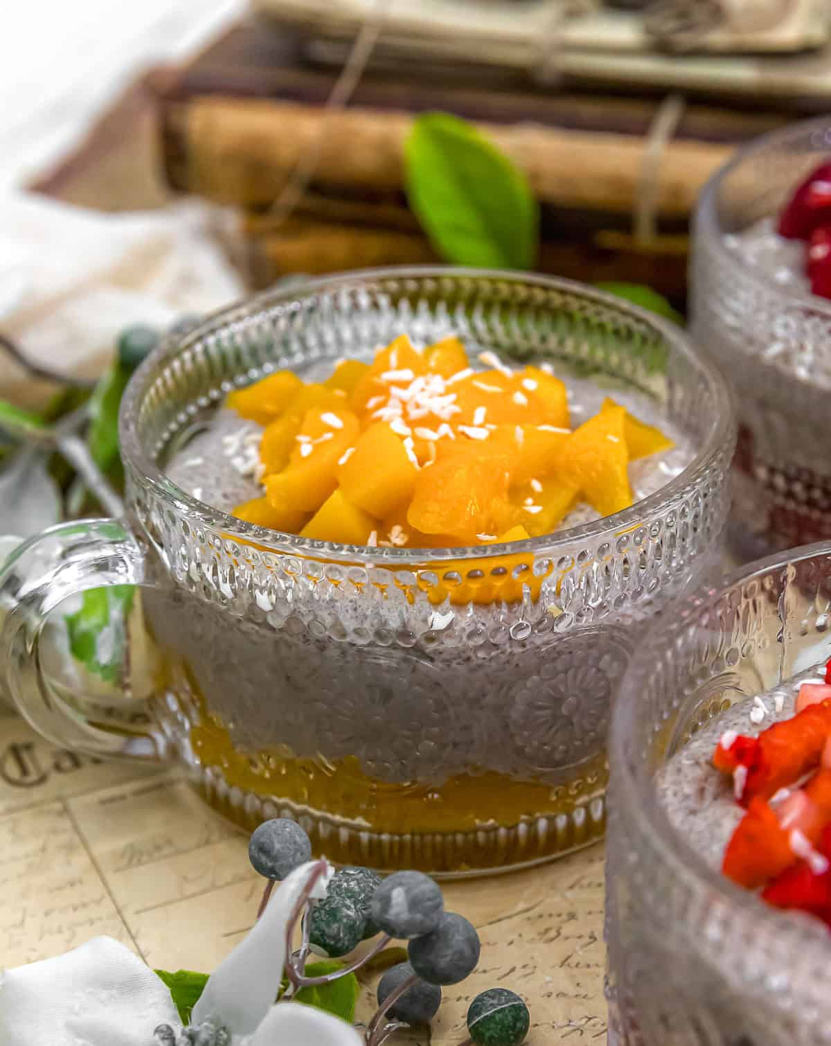 Blended Chia Pudding with mango