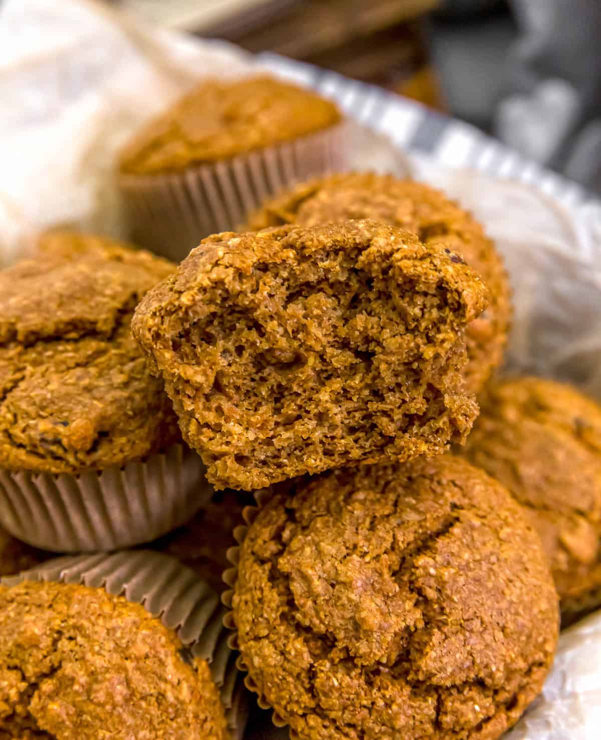 Bite out of a Healthy Raisin Bran Muffin