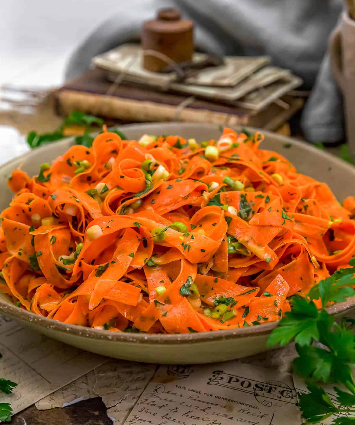 Close up of Penicillin Carrot Salad