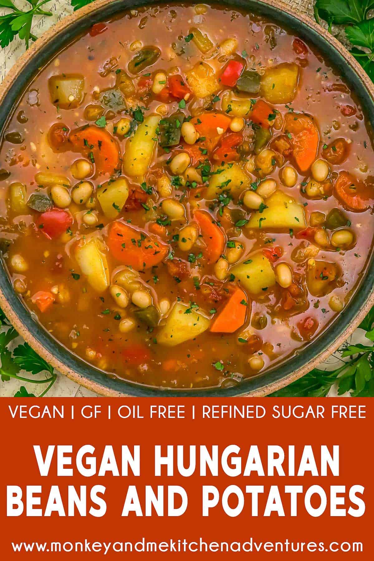 Vegan Hungarian Beans and Potatoes with Text Description