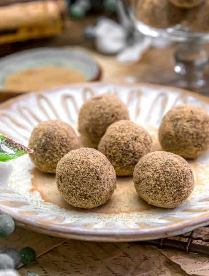 Plate of Healthy Churro Date Bliss Balls