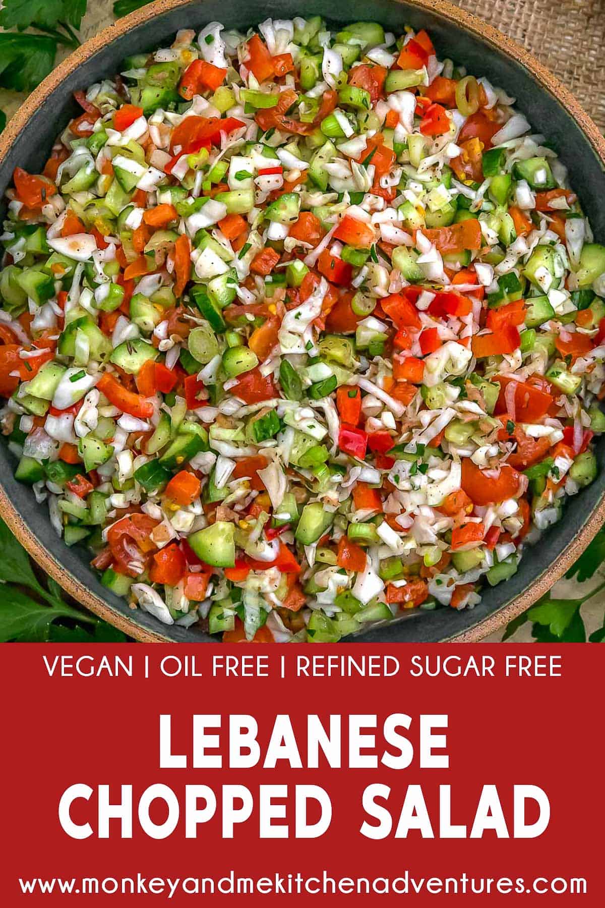 Lebanese Chopped Salad with text description