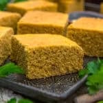 Close up of Vegan Southern Sweet Cornbread