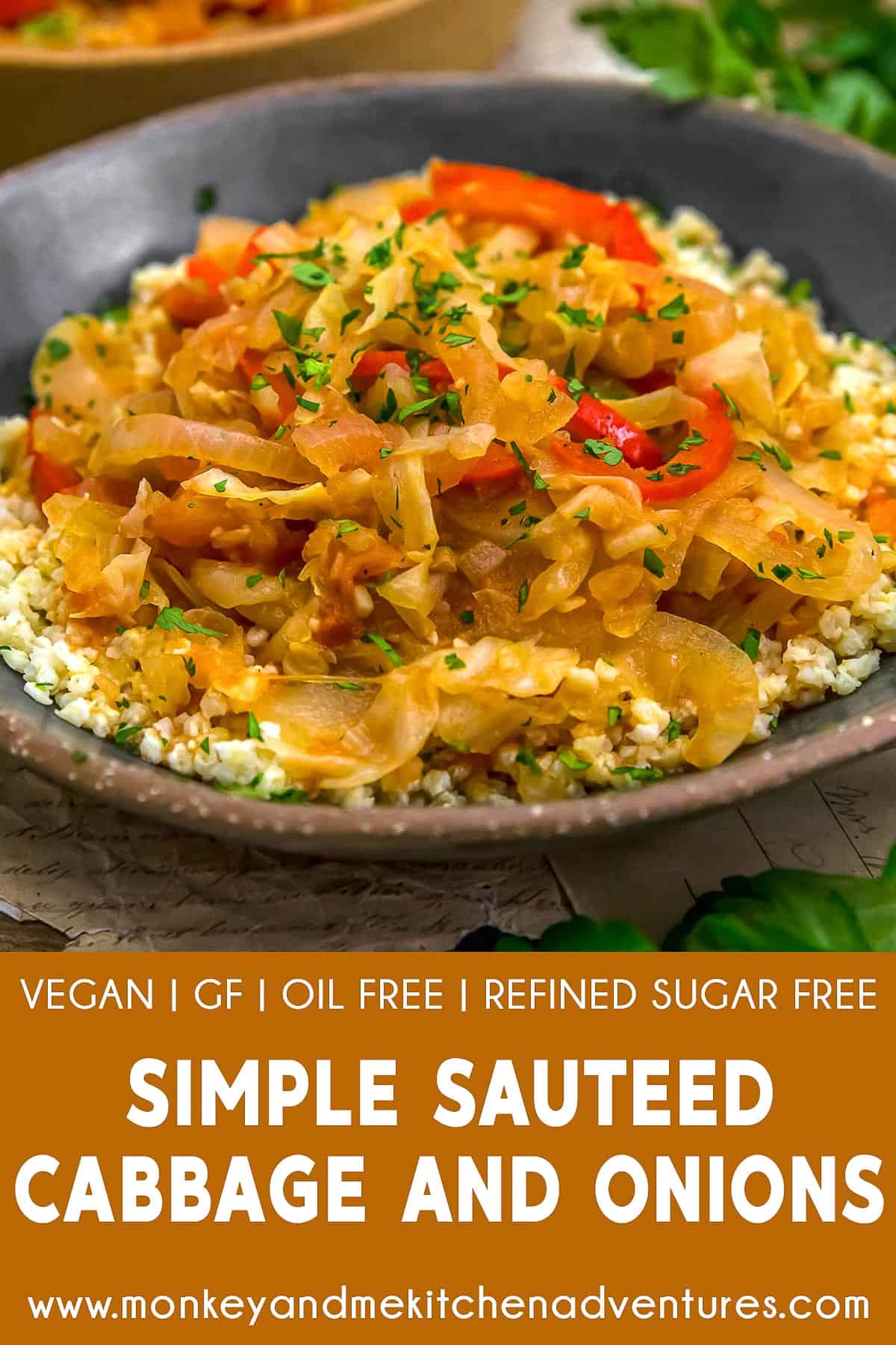 Simple Sauteed Cabbage and Onions with text description