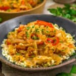 Simple Sauteed Cabbage and Onions over millet