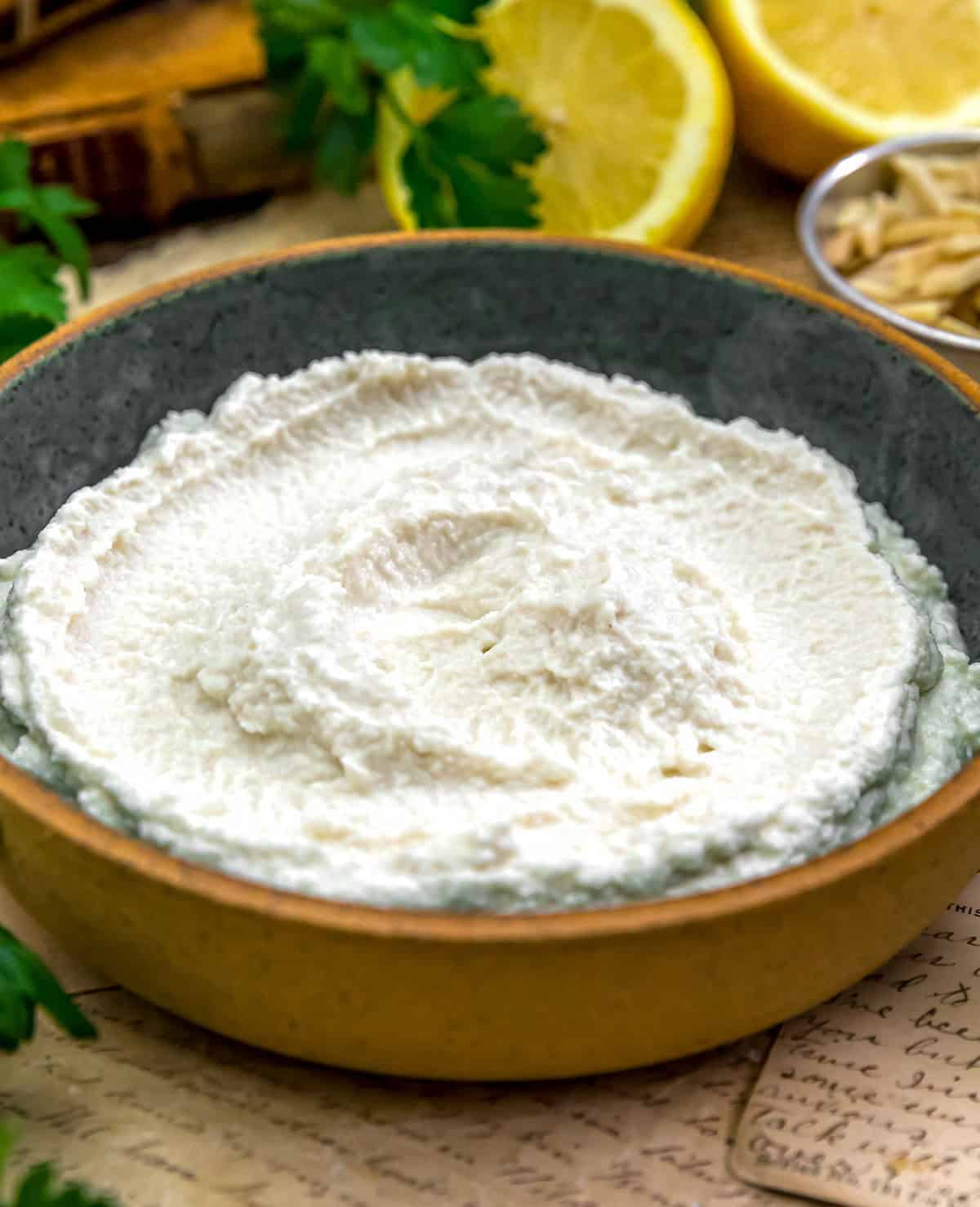 Close up of Vegan Ricotta