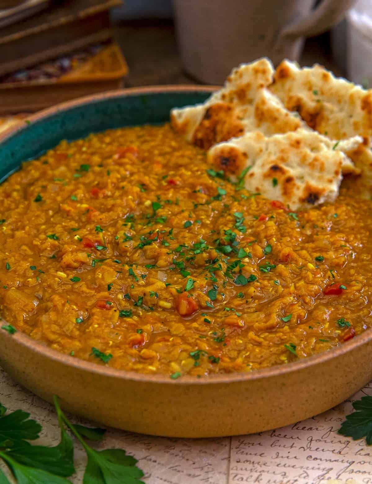 Close up of Easy Red Lentil Dahl