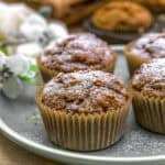 Close up of Healthy Carrot Wheat Bran Muffins