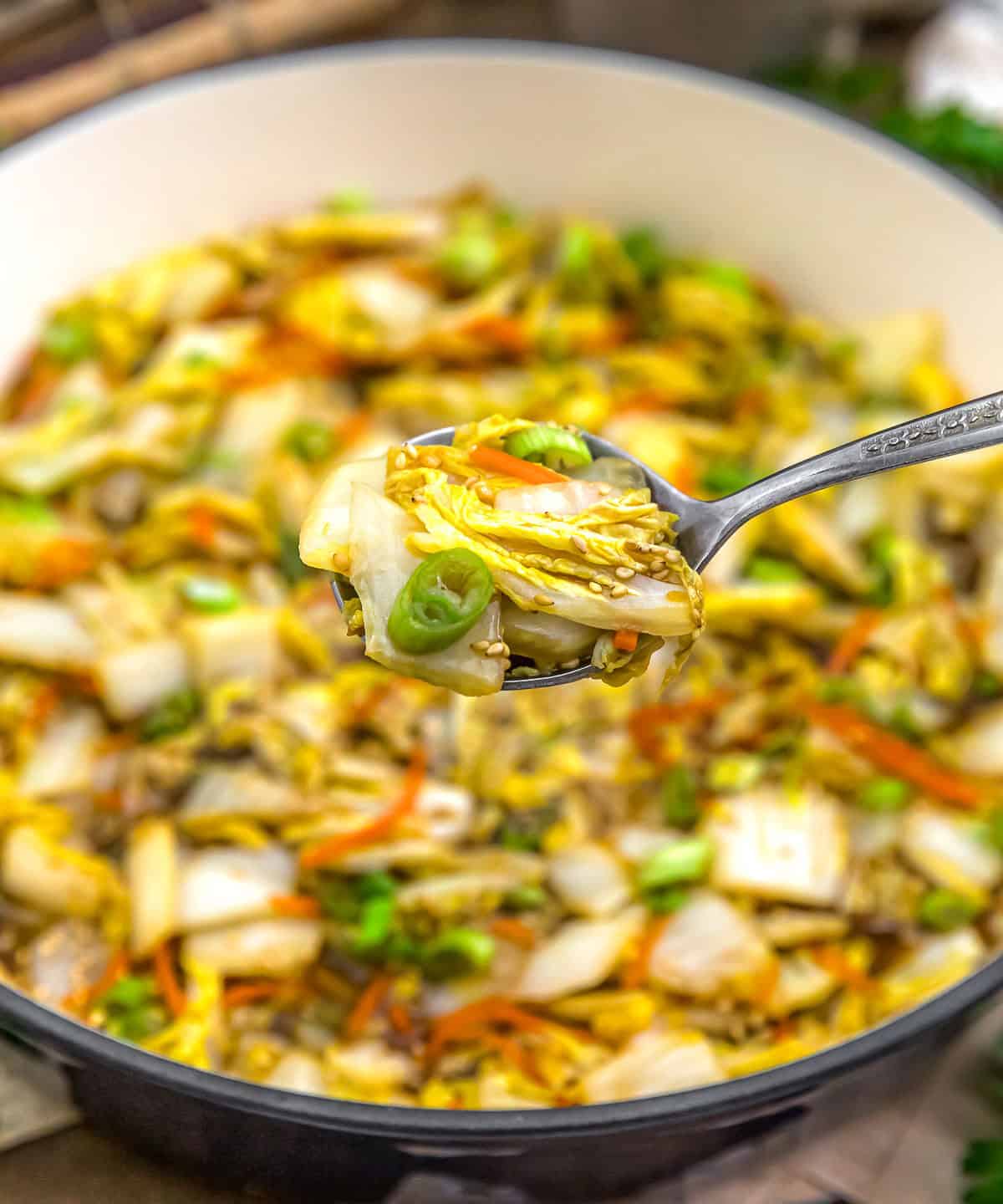 Spoonful of Oil Free Asian Sour Napa Cabbage Stir Fry