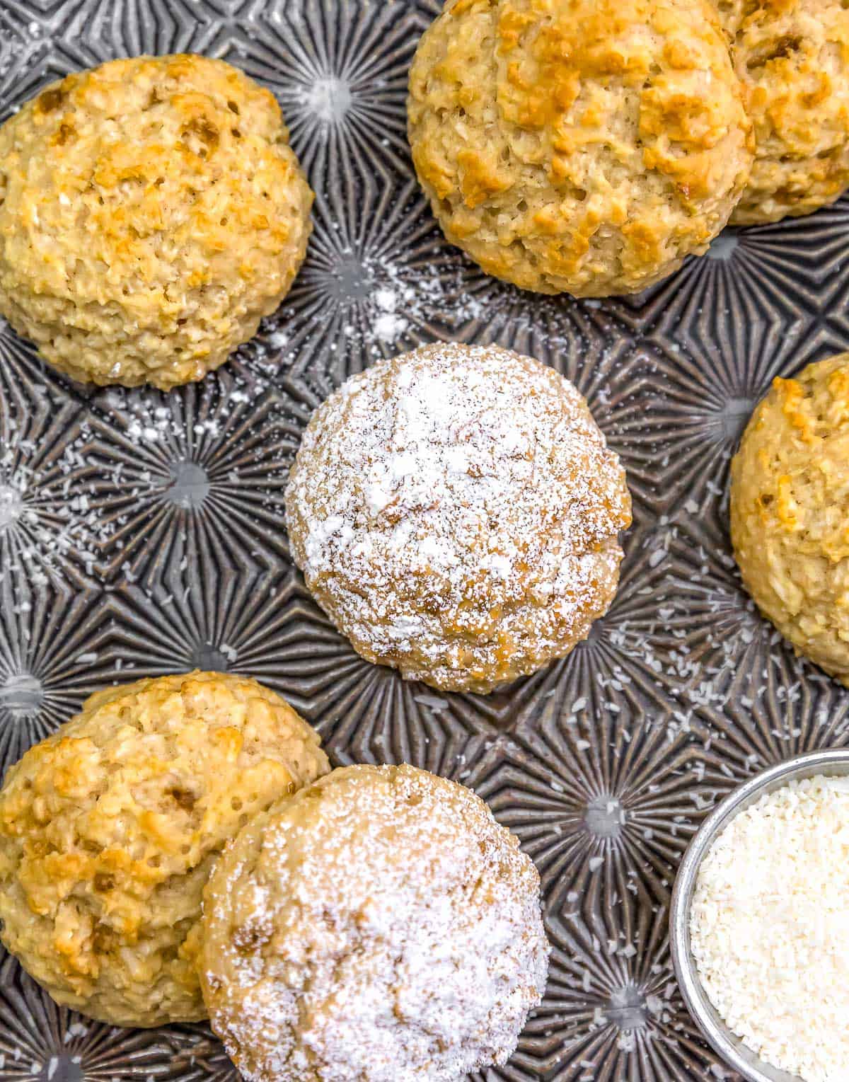 Cookie Sheet of Vegan Coconut Yogurt Cloud Cookies