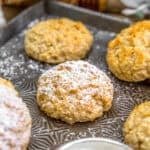 Close up of Vegan Coconut Yogurt Cloud Cookies
