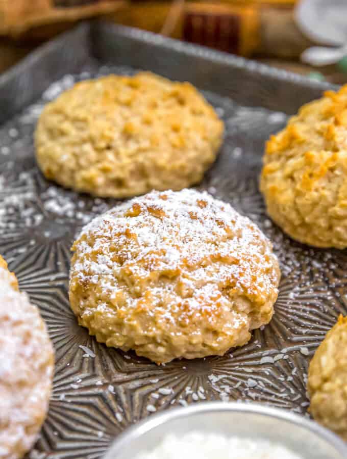 Close up of Vegan Coconut Yogurt Cloud Cookies
