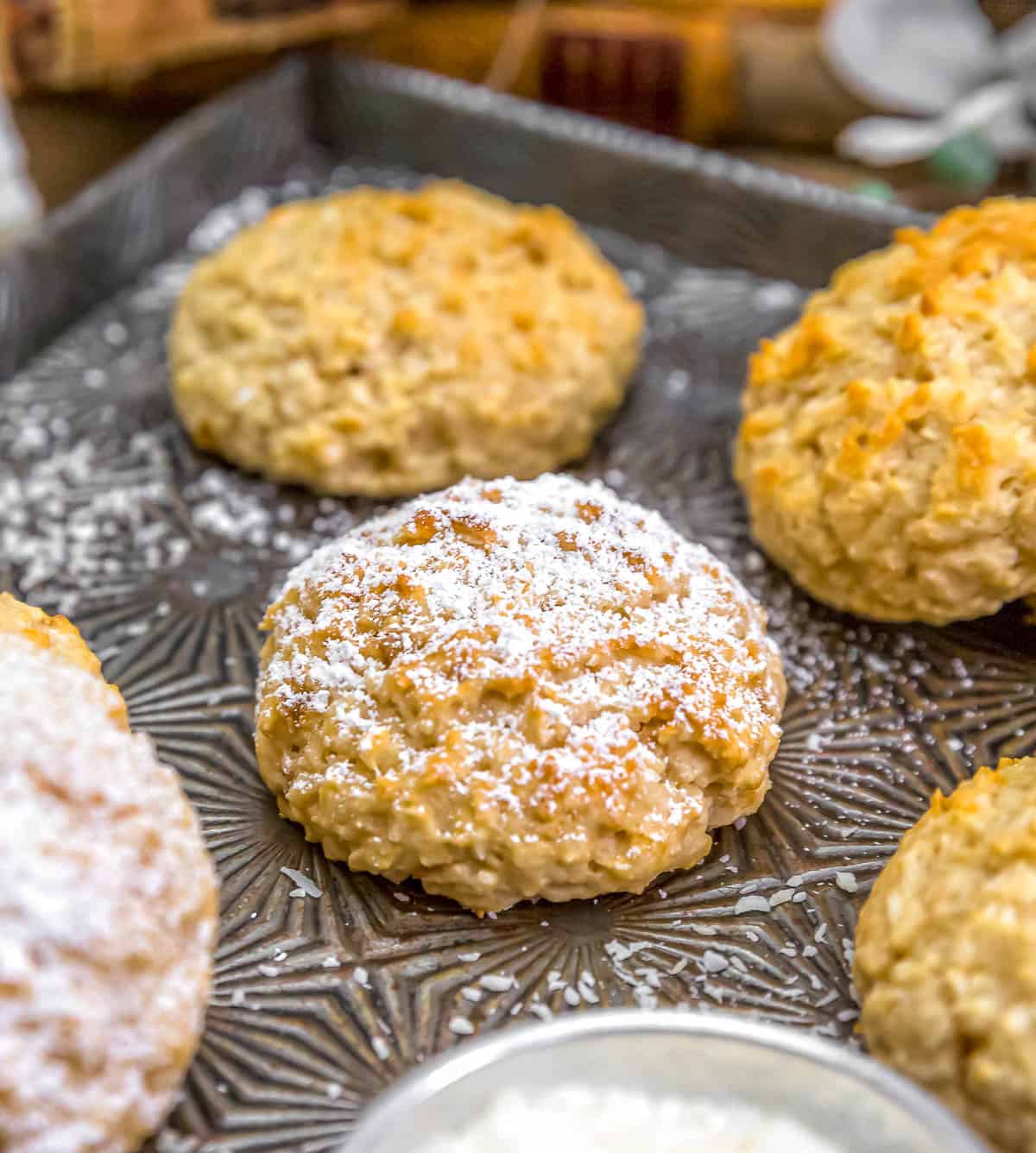 Close up of Vegan Coconut Yogurt Cloud Cookies
