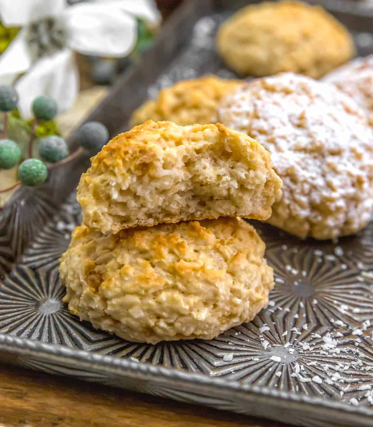Stacked Vegan Coconut Yogurt Cloud Cookies