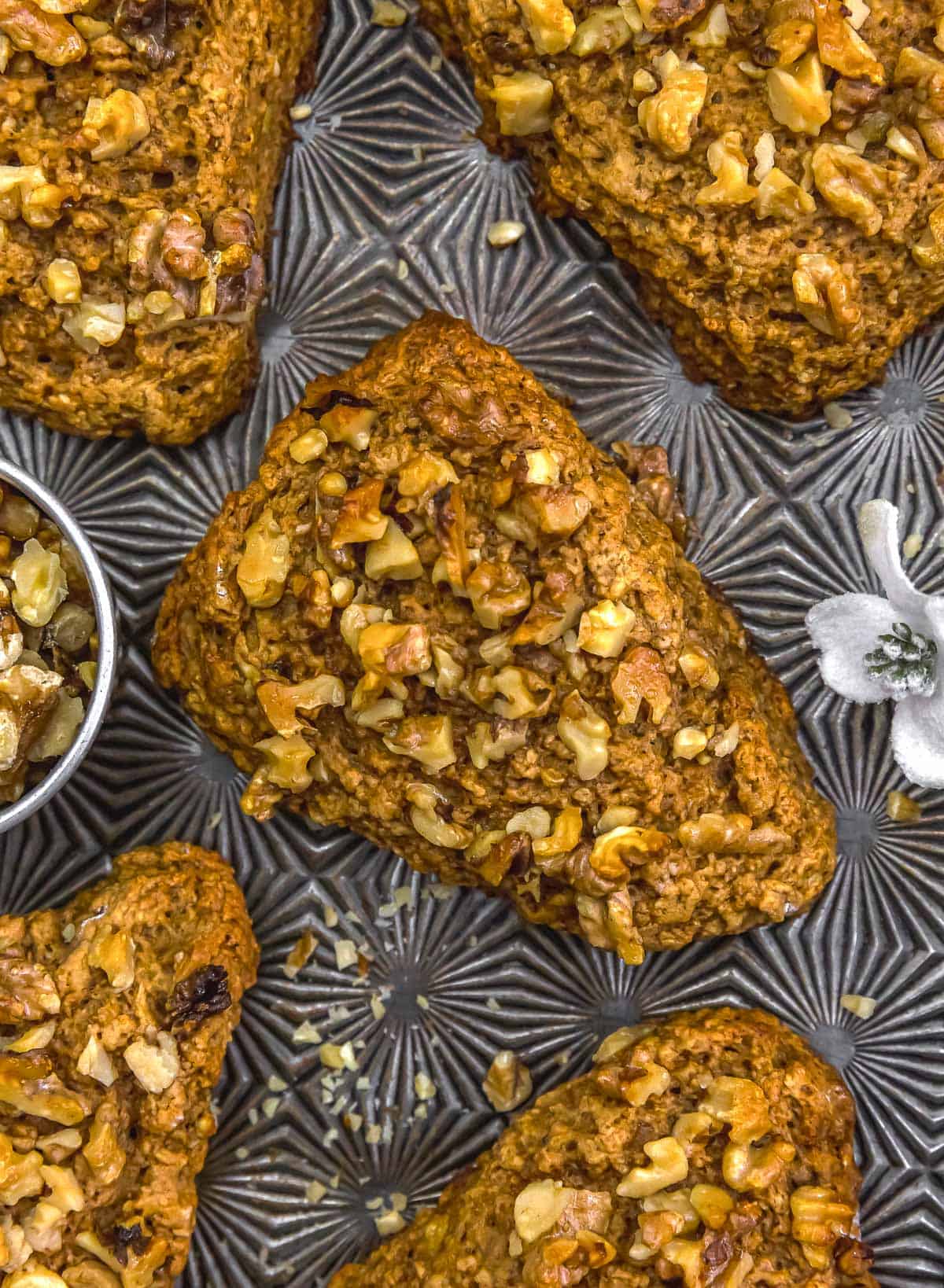 Cookie Sheet with Vegan Maple Glazed Banana Nut Scones