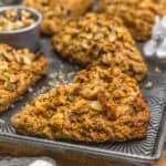Close up of Vegan Maple Glazed Banana Nut Scones