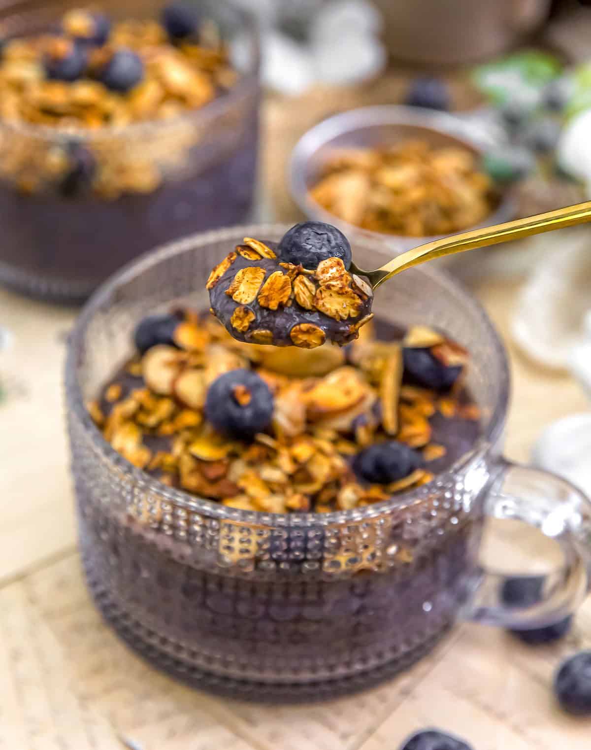 Spoonful of Blueberry Crisp Blended Chia Pudding