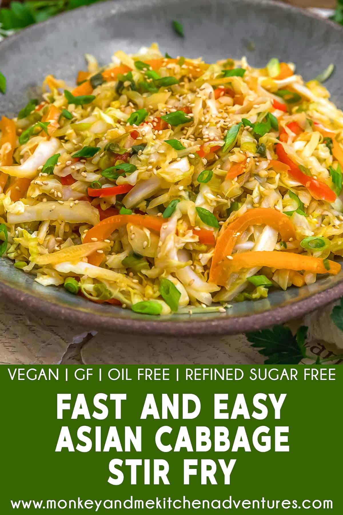 Fast and Easy Asian Cabbage Stir Fry with text description