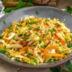 Close up of Fast and Easy Asian Cabbage Stir Fry
