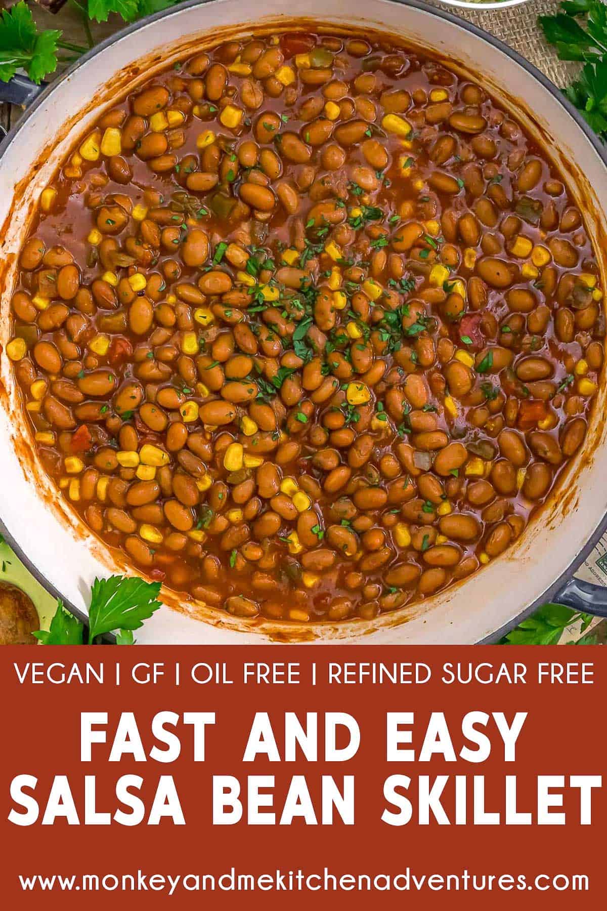 Fast and Easy Salsa Bean Skillet with text description