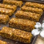 Close up of Puffed Quinoa Oat Granola Bars