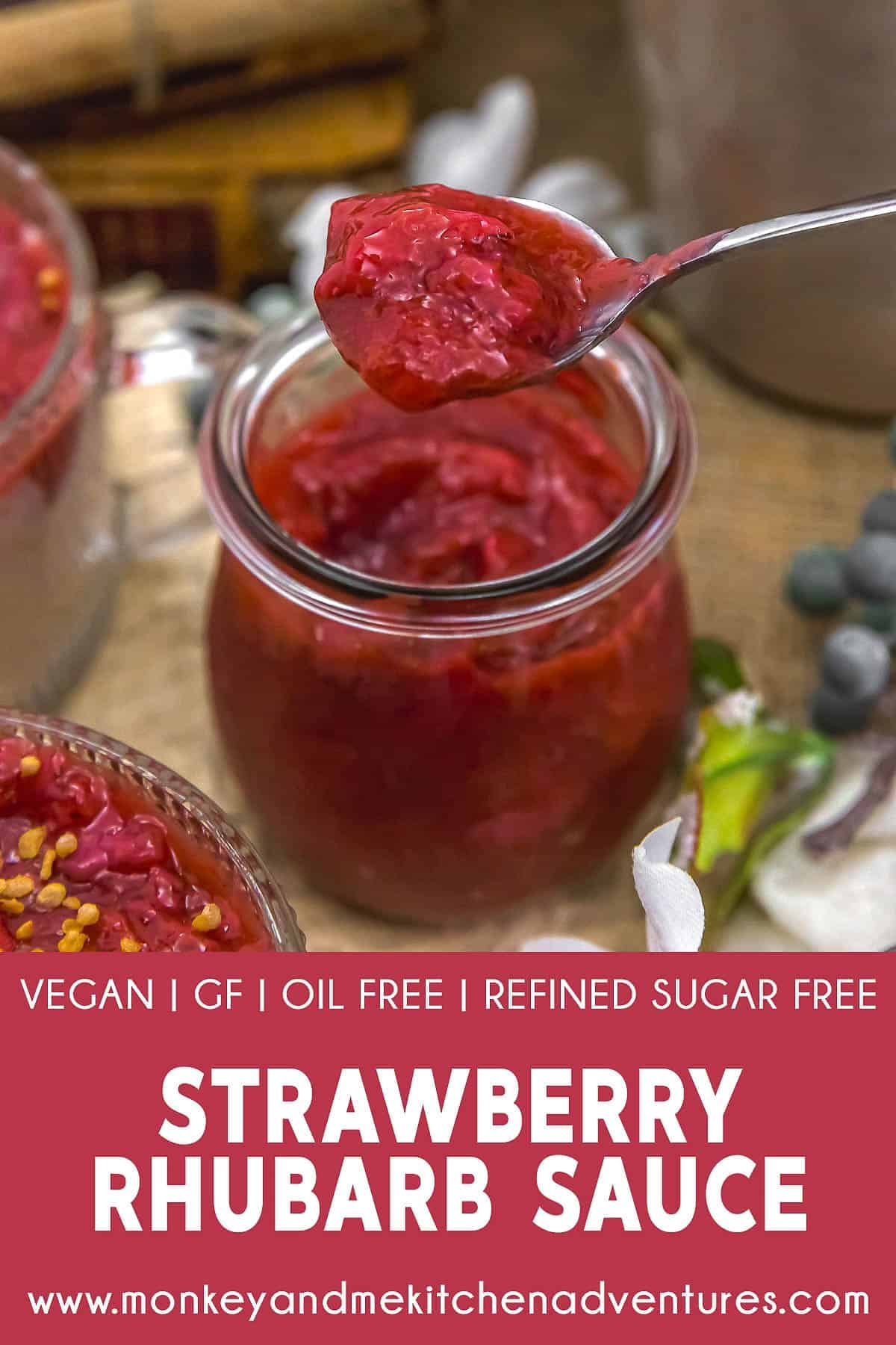 Strawberry Rhubarb Sauce with text description