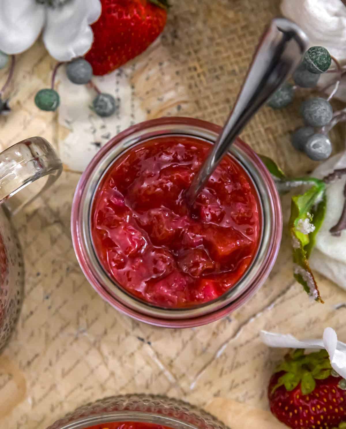 Jar of Strawberry Rhubarb Sauce