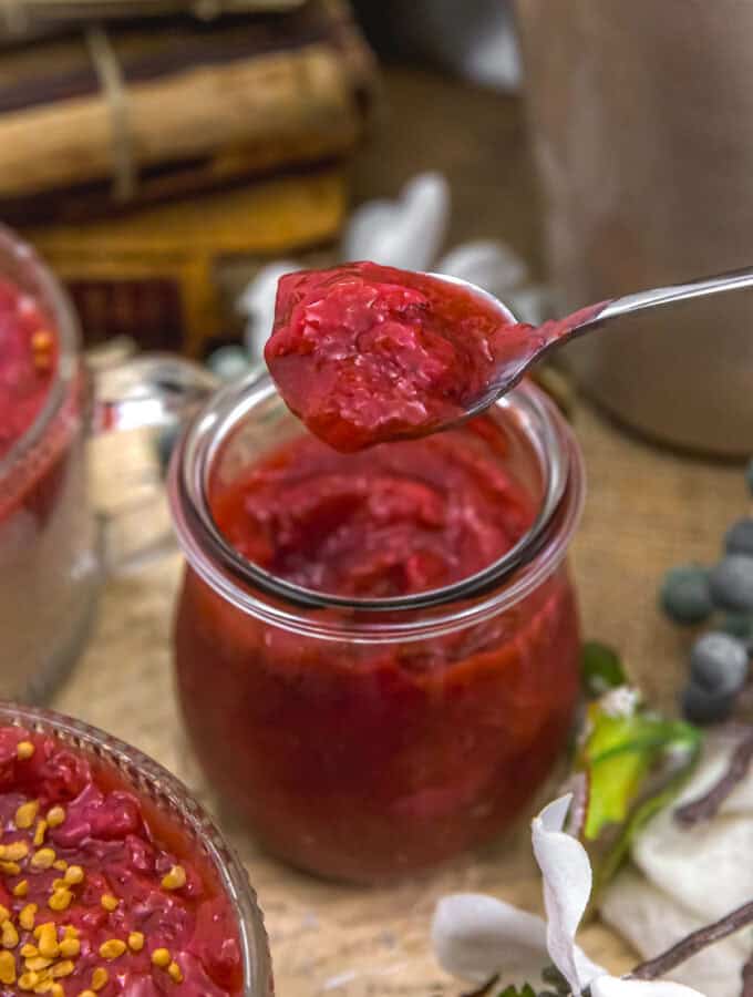 Spoonful of Strawberry Rhubarb Sauce