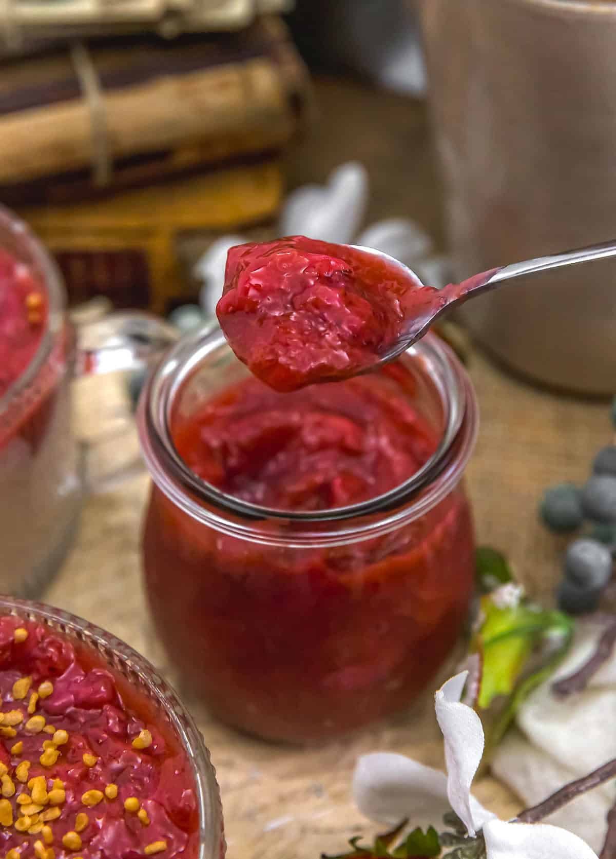 Spoonful of Strawberry Rhubarb Sauce