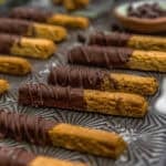 Close up of Vegan Almond Shortbread Cookie Sticks