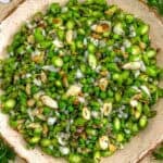 Bowl of Fresh Asparagus Pea Almond Salad