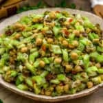 Close up of Mediterranean Celery Olive Salad