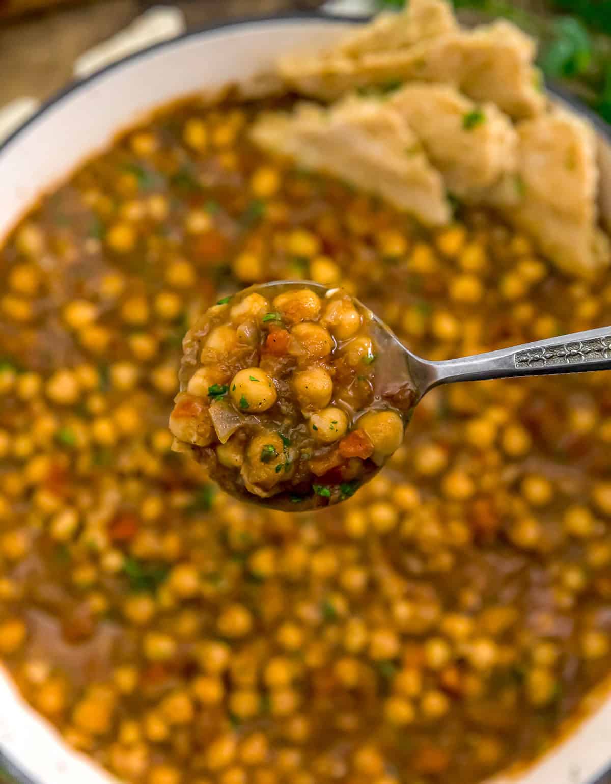Spoonful of Middle Eastern Seven Spice Chickpea Stew