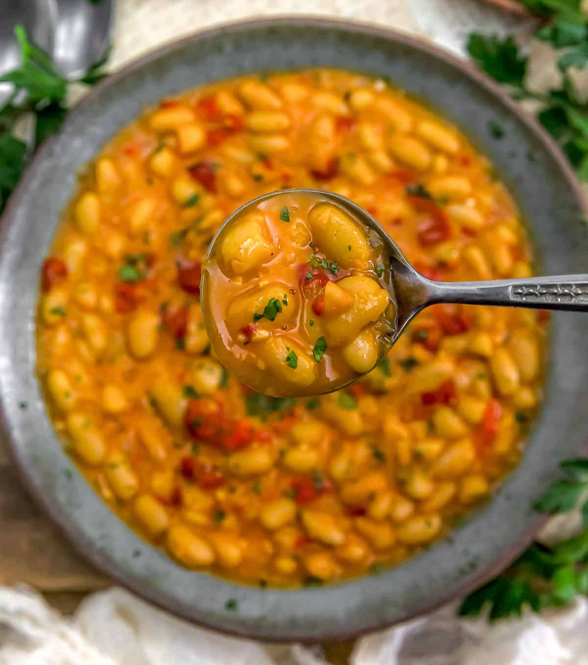 Spoonful of Creamy Spicy Gochujang Bean Skillet