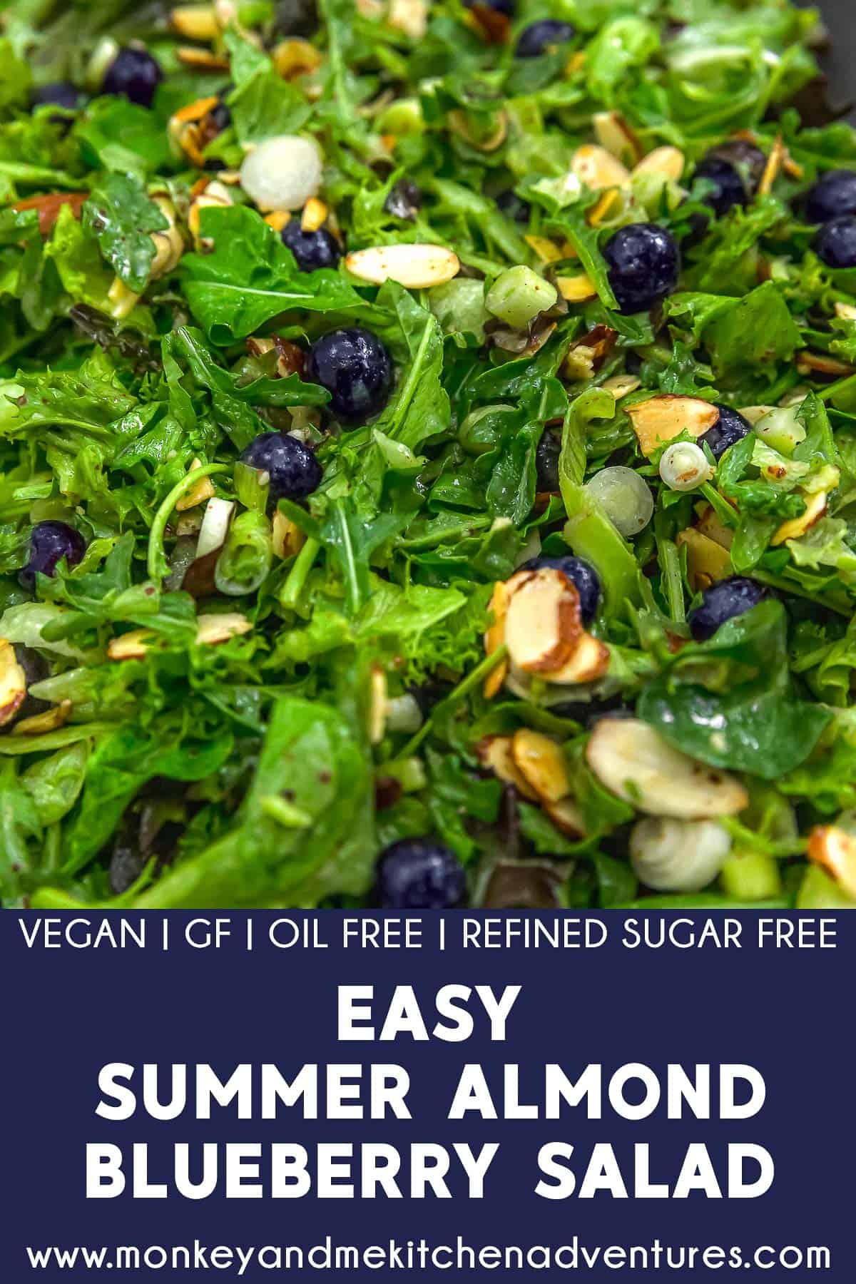 Easy Summer Almond Blueberry Salad with text description