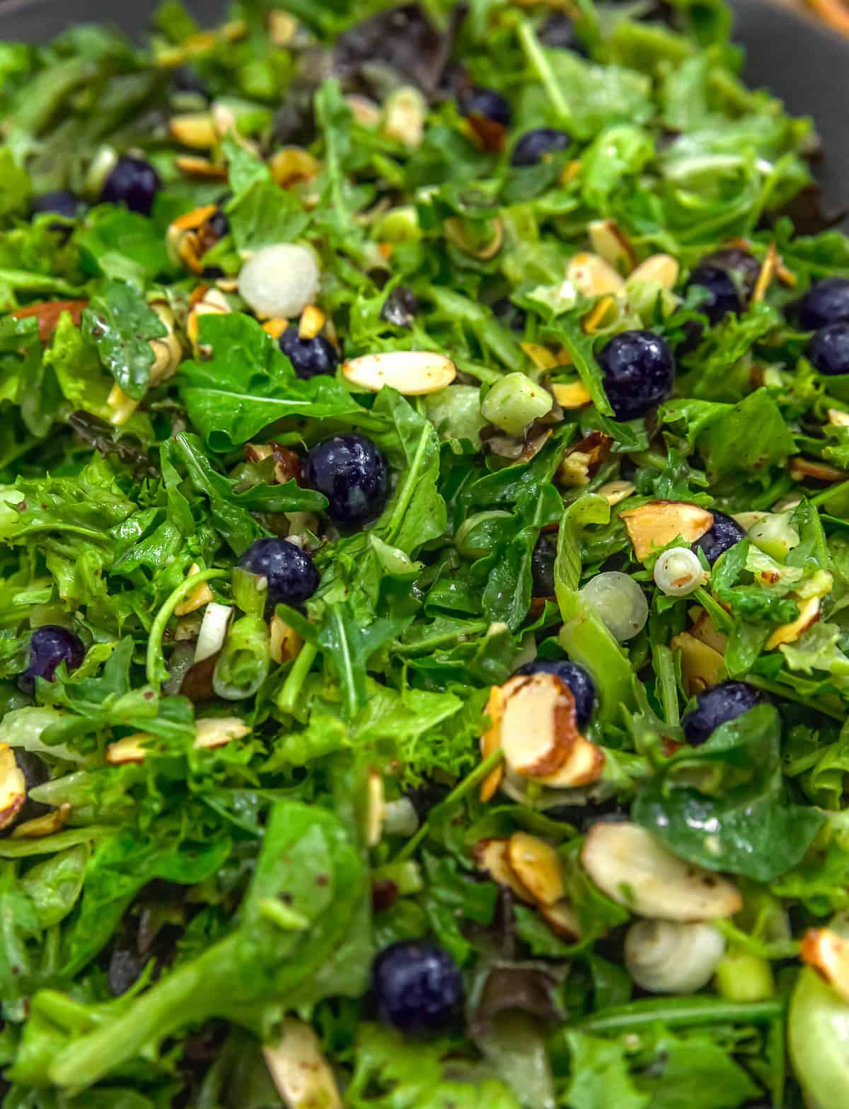Close up of Easy Summer Almond Blueberry Salad