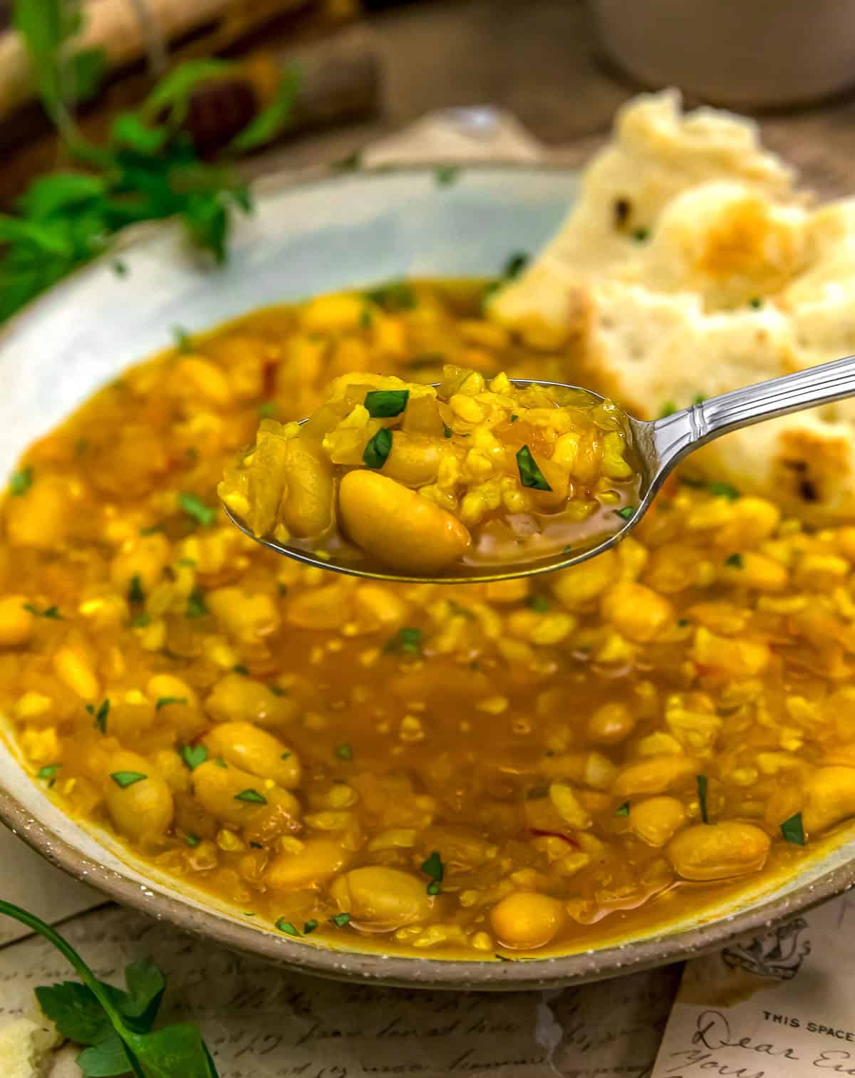 Spoonful of Fast and Easy Persian Saffron Bean and Rice Skillet