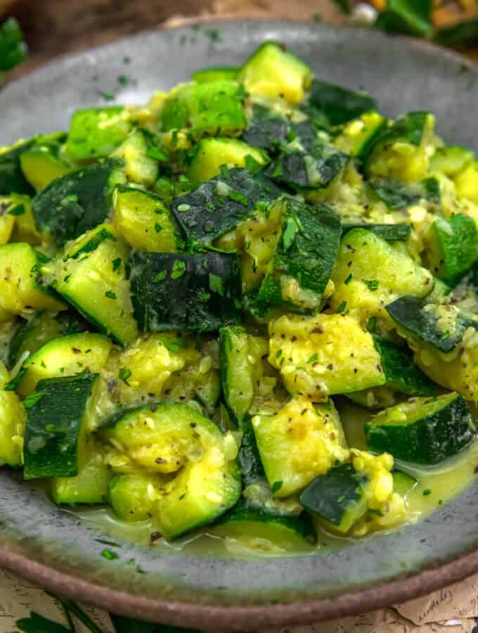 Close up of Fast and Easy Seasoned Zucchini