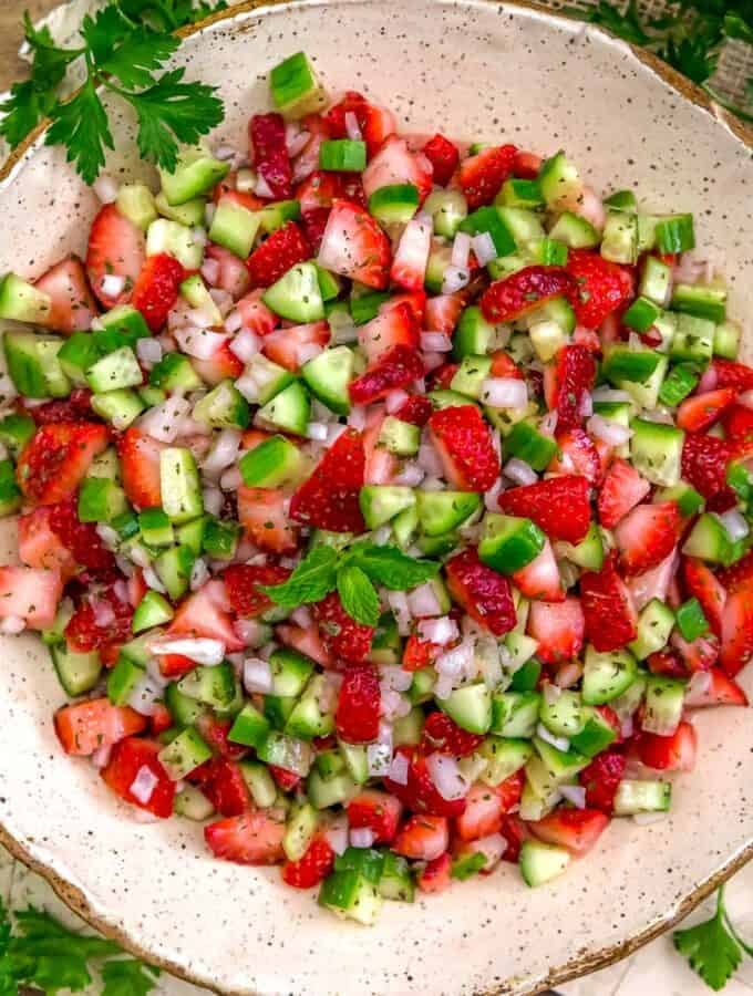 Bowl of Strawberry Cucumber Salad