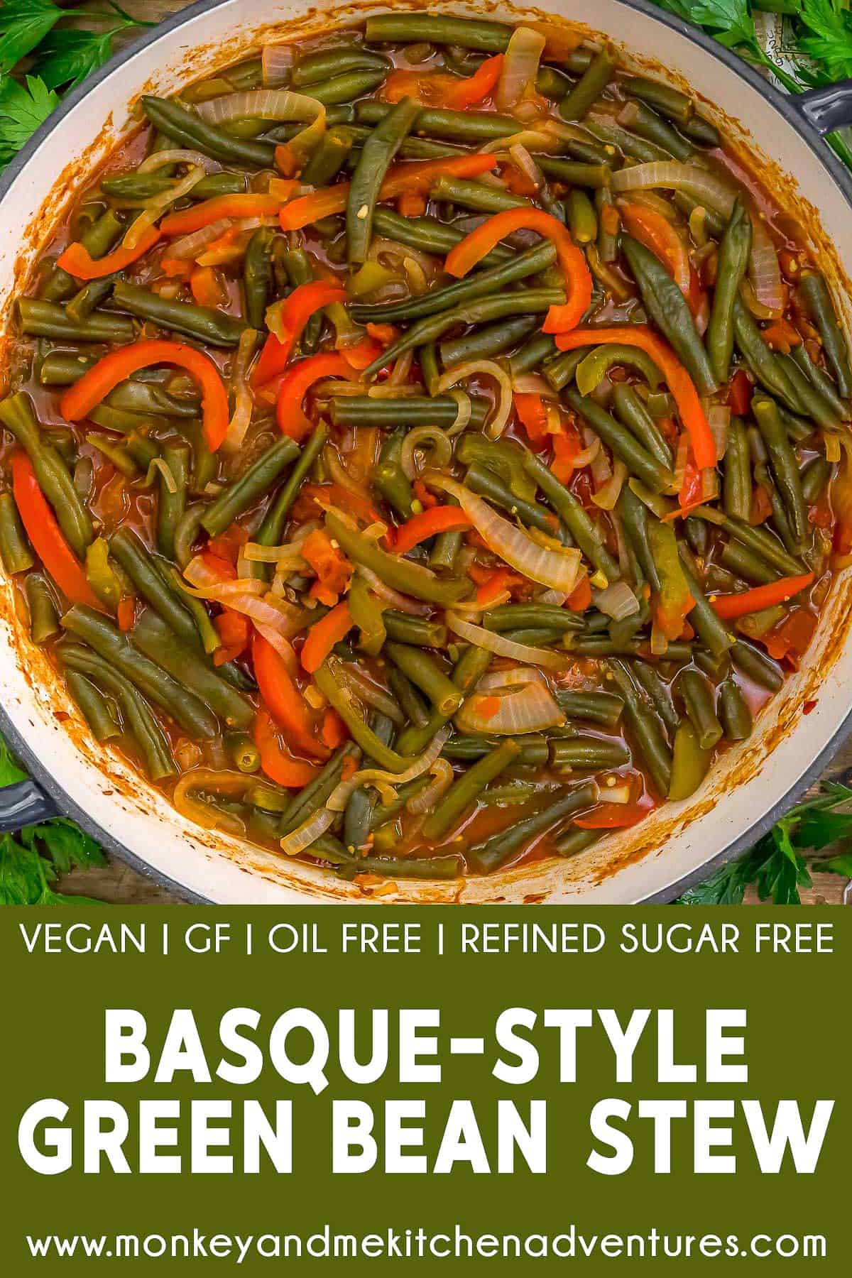 Basque-Style Green Bean Stew with text description