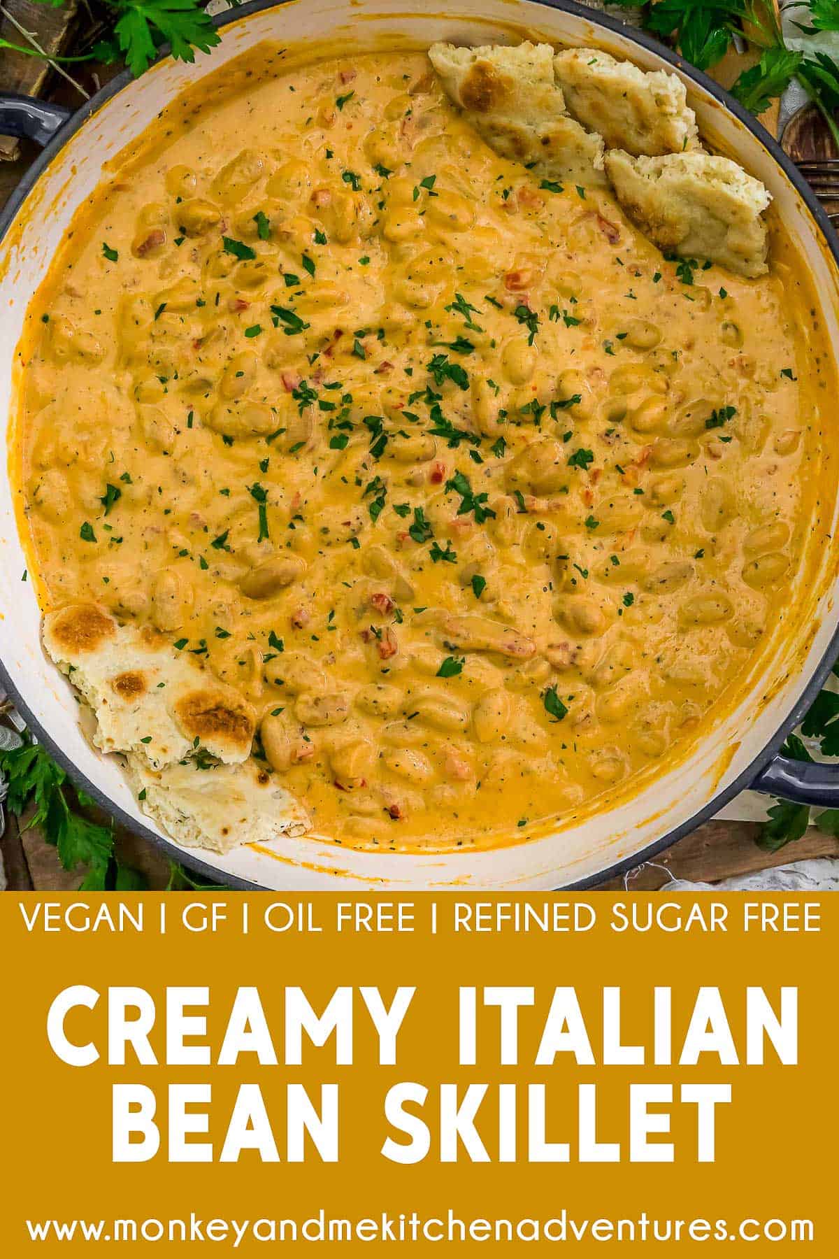 Creamy Italian Bean Skillet with Text Description