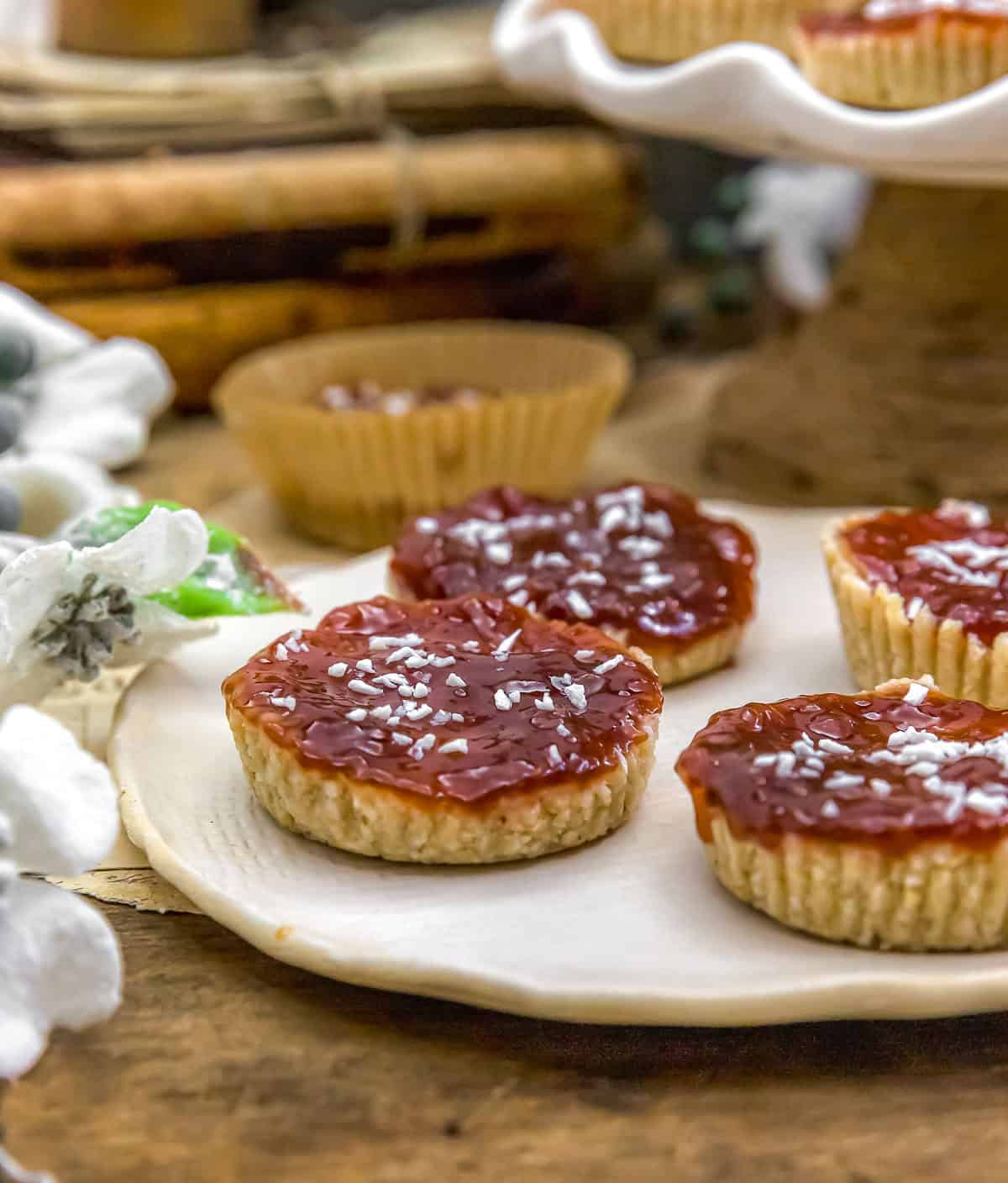 Close up of No-Bake Raspberry Coconut Treats