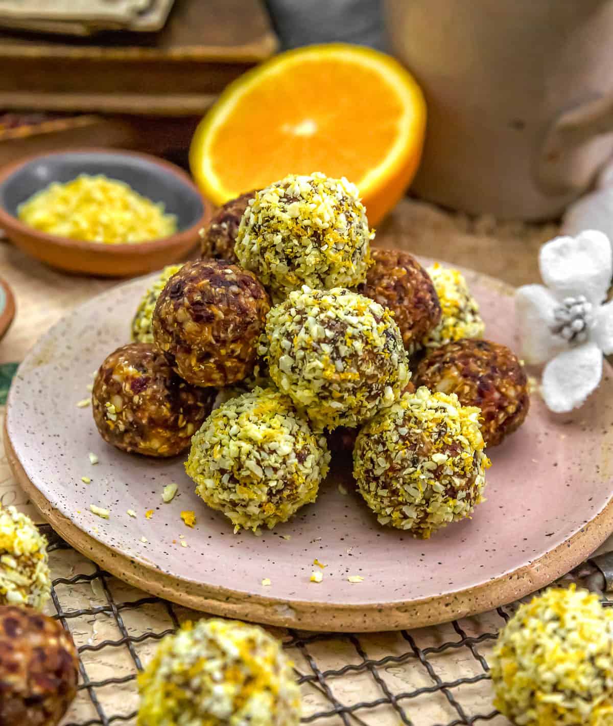 Pile of Cranberry Orange Bliss Balls