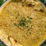 Top view of Easy Vegan Cacio e Pepe Bean Skillet